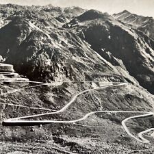 Postcard CH Swiss Gotthard Pass Road Gotthardstrasse val Tremola Real Photo RPPC picture