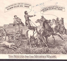 Milburn Wagon 1883 Wild West Cowboy Bandits Farm Horse Canandaigua NY Trade Card picture