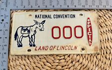 1968 Illinois License Plate Sample Democratic National Convention ALPCA picture
