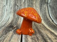 Vintage 1970s Arnels Large Mushroom Orange Mushroom Ceramic Statue MOD Retro 4” picture