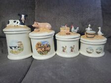 Ceramic Canister Set 4Pc Barnyard Animal picture