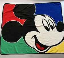 Vtg Biederlack of America Disney Mickey Mouse Colorful Plush Throw Blanket 50x60 picture