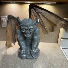 Gothic Crouching Gargoyle Moveable Gauze Wired Wings Halloween Skulls (A) picture