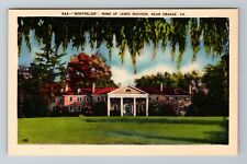 Orange VA-Virginia, Montpelier, James Madison Home Vintage Souvenir Postcard picture