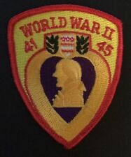  WWII PURPLE HEART 41-45 Military Veteran HERO Embroidered Iron-On Patch WW2 picture