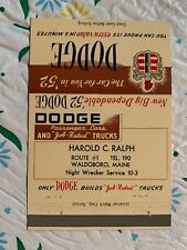 1952 Matchbook Dodge 