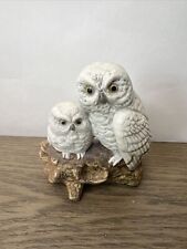 VINTAGE NAPCOWARE WHITE SNOW OWLS FIGURINE 314 Import Taiwan 3.5” picture