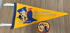 1981 National Boy Scouts of America Jamboree Virginia Pennants Flag & Patch picture