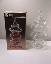 Vintage NOS 1970s Anchor Hocking Pagoda Glass 3 Stacking Jars & Lid Set USA-NEW picture