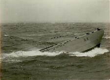 WWII German submarine U-8 rising out of the water photograph picture