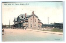 1909 West Shore Rail Road Station Kingston NY Hand Colored Postcard picture