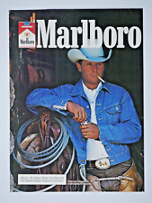 Marlboro Cowboy Denim Jacket Vintage 1978 Original Print Ad picture