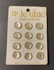 Vintage Le Chic Pearlized Buttons On Original Card 5685-18 (7/16”) picture