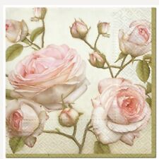 (2) Decoupage Napkins Two Individual Paper luncheon - Pink Rose Roses picture