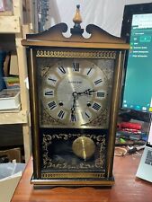 Antique Vintage OVEROCEAN 31 day pendulum Wall Mantel clock WORKING picture