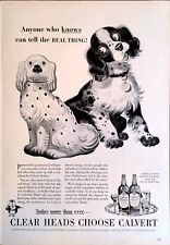 1944 Calvert Reserve Whiskey Print Ad Cute Puppy Today More Than Ever picture