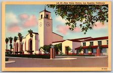 Vtg Los Angeles California CA New Union Station Railroad Terminal 1930s Postcard picture