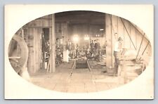 RPPC Interior Millwright Shop Factory Tradesmen Real Photo  P341 picture