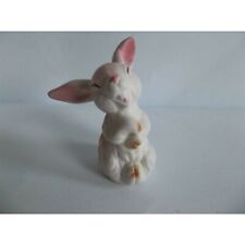 LEFTON Rabbit Figurine Laughing 8285 Vintage Pink Ceramic Naughty Bunny picture