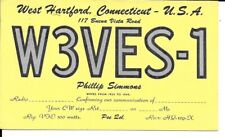 QSL 1957 West Hartford CT Phil Simmons   radio   card picture