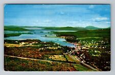Greenville ME-Maine, Aerial Majestic Moosehead Lake, Vintage c1965 Postcard picture