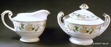 BARCAROLE Magnolia pattern by VALMONT china ~ Creamer & Covered Sugar Bowl Set picture