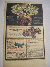 1978 Color Ad Cox Marvel Superheroes Sweepstakes R/C Dune Buggy, Corsair, UFO picture