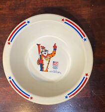 Kellogg's Tony the Tiger Cereal Bowl 1991 Olympics Tony Holding Skis W Medal On picture