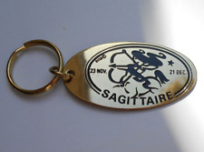 Vintage French  novelty astrology key chain SAGITARIUS gold tone zodiac sign picture