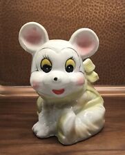 Vintage Mouse with Yellow Scarf Glazed Ceramic 5