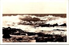RPPC Ocean Surf Waves Beach HI HT 1930-1940s KH Ltd photo postcard IQ2 picture