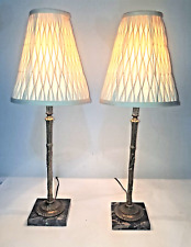 Exquisite Pair of  vintage bronze & marble Buffet Lamps picture