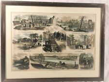 Civil War 1862 Fredericksburg Virginia, Harper's Weekly Double Sheet Engraving  picture