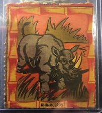 1950'S NOVEL CANDY & TOY RHINOCEROS CARD #7 JUNGLE KING RARE HARD TO FIND B12 picture