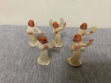 Vintage Plastic Musical Angel Christmas Figures 3” Lot of 5 picture