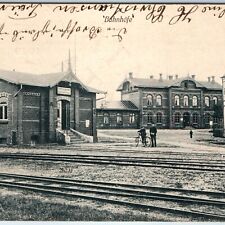c1910s Niebull Germany Railway Station Depot Sharp Lith Photo Bahnhof Hotel A192 picture