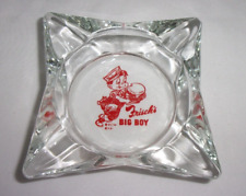 FRISCH'S BIG BOY ASHTRAY GLASS RED LETTERING GRAPHICS VINTAGE RESTAURANT picture