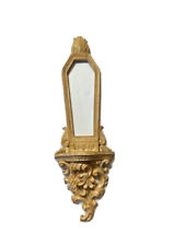 Vintage Beautiful Large Wall Sconce Ceramic Gesso Ornate Carved Mirror Baroque picture