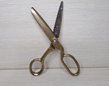 Antica Gold-plated Vintage Sheffield Stainless Steel Scissors With Zigzag Blades picture