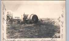 ROAD CREW c1910 real photo postcard rppc grader grading occupational street picture