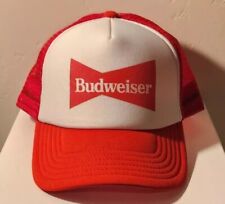 NWOT Vintage Budweiser Trucker Hat Snap Back Red White Mesh Foam picture