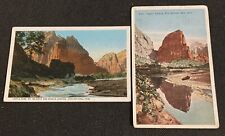 Vintage Zion NP Postcards Lot of 2 Angels Landing, Mt Majestic, Castle Dome picture