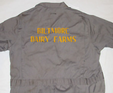 VINTAGE 1950s-60s BILTMORE DAIRY FARMS EMBROIDERED WORK COVERALLS ASHVILLE 48 picture