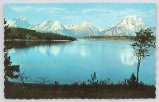 State View~Jackson WY~Grand Teton Natl Pk~Teton Range Lake Reflection~Vintage PC picture