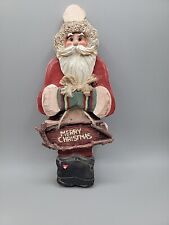 Vintage KSA INC Kurt Adler Wooden Santa Decoration Ceramic Face Beard 9.5