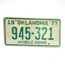 1977 United States Oklahoma Base Mobile Home License Plate 945-321 picture