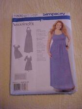 2012 Simplicity Lady's Amazing Fit Dress Pattern 2 Lengths 1800 Size 20-28 picture
