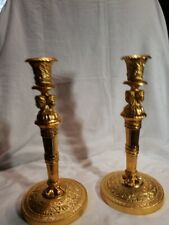 Pair of Empire Style Ormolu Candlesticks picture