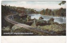 Along the French Broad River~ Vintage North Carolina NC Postcard~Railroad Tracks picture