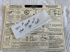 AEA Tune-Up Chart System 1934 Packard Eight Series 1100 1101 1102 Standard Eight picture